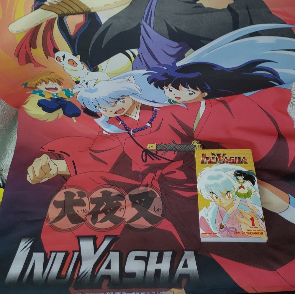 InuYasha book & 43in scroll poster